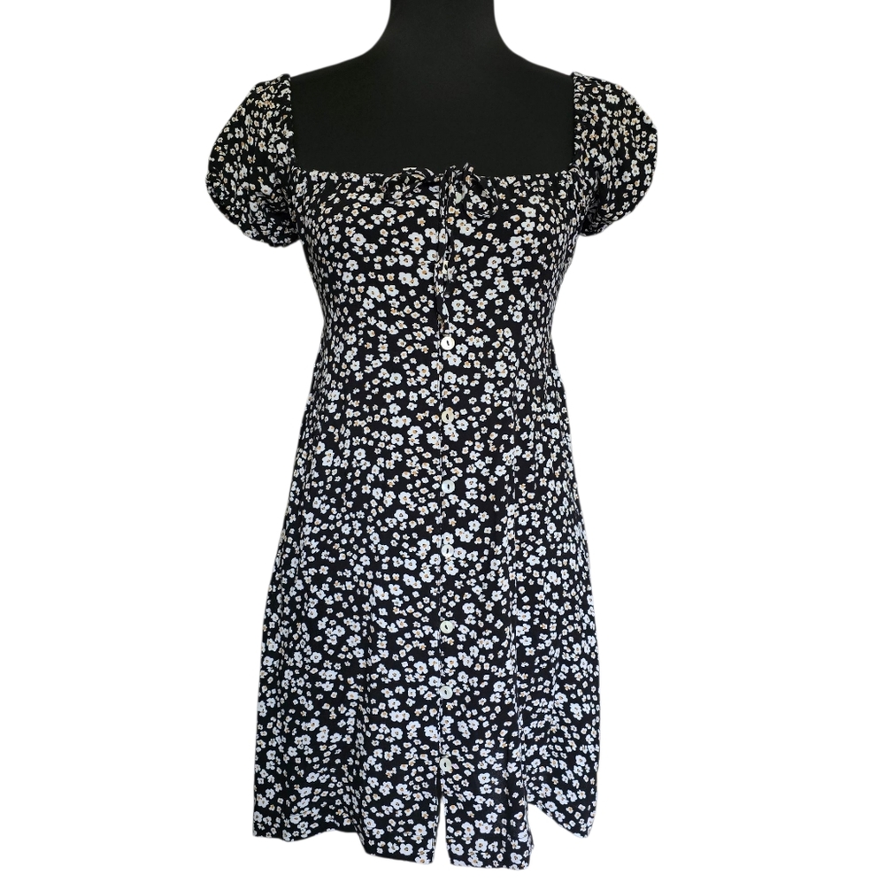 Roxy Women's Black Shelley Coast Floral Mini Dress - xs